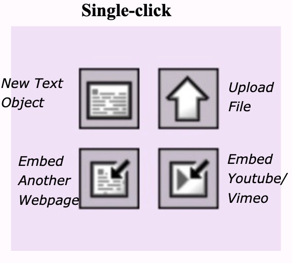 single click menu showing initial set of options