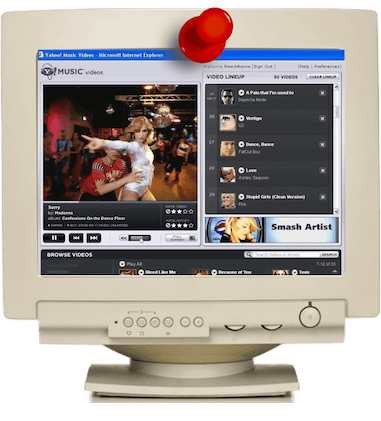 screenshot of Madonna's 'Sorry' video on Yahoo! Music Videos website in 2005